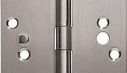 Security Door Hinges - Stainless Steel - 4 Inch with 5/8 Inch Radius - Security Tab - 2 Pack