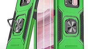 AYMECL for Samsung Galaxy S8 Case, Galaxy s8 Phone case with Self Healing Flexible TPU Screen Protector [2 Pack], Military Grade Double Shockproof with Kickstand Case for Samsung S8-Green