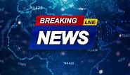 Breaking News Template for TV broadcast news show program with 3D breaking news text and badge