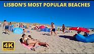 4K Costa da Caparica Beach Walk - Lisbon Most Popular Beach Portugal