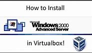 Windows 2000 Advanced Server - Installation in Virtualbox