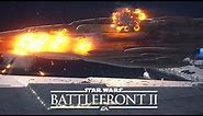 STAR WARS: BATTLEFRONT 2 All Space Ship Explosion Scenes (Star Destroyer, Death Star II, X-Wing)
