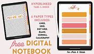 Cute Free Digital Notebook For iPads and Tablets - 6 paper types included