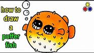 How To Draw a Puffer Fish Easy | Cartooning Drawings Pictures || Jolly Toy Art