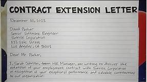 How To Write A Contract Extension Letter Step by Step Guide | Writing Practices