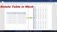 How to Rotate a Table in Microsoft Word