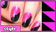 Black and Pink Retro Nail Art