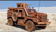 Wood Car - Cougar American heavy armored vehicle of the MRAP class - Military Truck