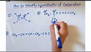 How to identify hybridization of carbon atom|| sp || sp2|| sp3