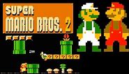 Super Mario Bros. 2 (FDS · Famicom Disk System) version | Mario Game "Warpless" & Luigi Game session