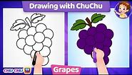 How to Draw A Bunch of Grapes? - More Drawings with ChuChu - ChuChu TV Drawing Lessons for Kids