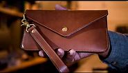 Making the PERFECT Italian leather clutch with wrist strap! - ASMR