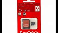 SanDisk MicroSD 8GB Card & Adapter Unboxing and Install