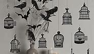 Halloween Party Decorations - 24PCS Gothic Party Decorations Black Crows Wednesday Party Decorations Raven Cage Horror Baby Shower Hanging Halloween Decor Gothic Birthday Halloween Decor