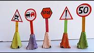 Miniature Traffic Sign for kids #2 | Popsicle stick crafts