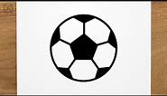 How to draw a Soccer Ball step by step, EASY