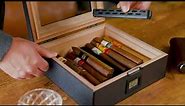 MAG Humidor, Glass Top with Magnetic Seal, Storage for 20-30 Cigars, Carbon Fiber