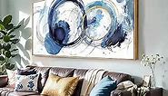 Wall Art Abstract Art Paintings Blue Fantasy Colorful Graffiti on White Background Modern Artwork wall Decor for Living Room Bedroom Kitchen 20"x40" with Framed