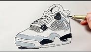 How to Draw Jordan 4 Sneakers