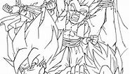 Gotenks , Vegeta , Songoku , Piccolo and Songohan - Dragon Ball Coloring Pages for Kids - Just Color Kids : Coloring Pages for Children