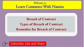 Breach of Contract| Types of Breach of Contract | Remedies for Breach of Contract with examples|
