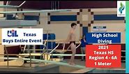 2021 Texas UIL High School Diving - Region 4 6A - Boys 1 Meter Springboard Diving