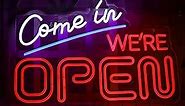 Come In We Are Open Neon Sign,Led Neon large Open signs for Business Shop and Bar Club Pub.Super Bright Light Open for Barber Shop,Beauty Salon.