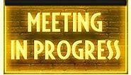 120175 Meeting in Progress Office Guests Quiet Display LED Light Neon Sign (12" X 8", Yellow)
