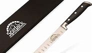 Brisket Carving Knife for Meat. Smoked Beef, Pork, and Turkey Slicer. BBQ Competition Chef Series Meat Knife. Stainless Steel, Granton Edge, 11 Inch Long Blade.