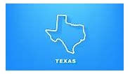 Texas state map outline animation. Motion graphics