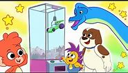 Club Baboo | Grab Machine Dinosaurs for Kids | Crane Game Brachiosaurus and Mosasaurus | T-Rex