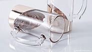 Glass 16 oz Beer Pint Mug Modern Luxury Angled Copper Design with Handle