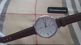 Women's Fossil Jacqueline Brown Leather Strap Watch ES3708
