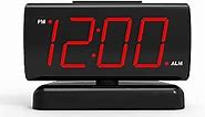 ZOOS Alarm Clock for Bedroom 5" Large LED Digital Clock for Seniors, Dimmable Simple Alarm Clocks for Bedrooms, Volume Adjustable/Snooze/Battery Backup/Swivel Base Gift for Kids Elderly Home Office