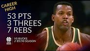 Dale Ellis 53 pts 3 threes 7 rebs vs Bucks 89/90 season