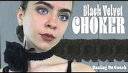 Black Velvet Choker ♥️ Five Minute Festival Jewelry! Crocheted Gothic Fashion For Beginners
