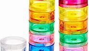 2 Pack Rainbow 7 Day Stackable Pill Organizer case Tower Box Medicine Planner Small case (Seven Day Weekly Travel Container) Medication, Vitamin Holder Organizer Pillbox Dispenser. Daily Organizers