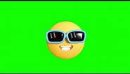 Smiling Face with Sunglasses 3D Emoji on Green Screen | 4K | FREE TO USE
