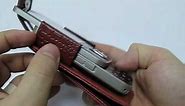 PDair Leather Case for Nokia N96 Flip Red/Crocodile Pattern