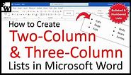 How to Create Two-Column and Three-Column Lists in Microsoft Word (PC and Mac)