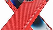 REBEL Case for iPhone 14 Pro [Gen-4 Red Aramid Fiber] Strong MagSafe Compatible, Protective Shockproof Corners, Metal Buttons, Upgraded Slim Cover for iPhone 14 Pro 6.1 Inch Phone 2022 (Red)