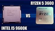 CPU Intel I5 9600K vs AMD Ryzen 5 3600. Comparison + tests in games!