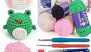 XSEINO Crochet Kit for Beginners - Crochet Start Kit with Step-by-Step Video Tutorials - Learn to Crochet Kits for Adults and Kids - Panda, Frog, Hedgehog