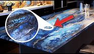 You've NEVER Seen Countertops Like These - Blue Granite Epoxy Magic!