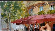 French Cafe Original Oil Painting Paris Bistro| Allartclassic