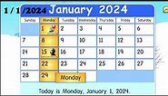 Starfall Calendar | January 1st 2024 | ( For Starfall )