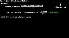 How To Convert, Change Centimeters (cm) To Inches Explained - Formula To Convert cm To Inches