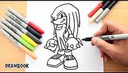 How to draw KNUCKLES the Echidna
