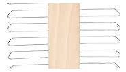 Amazon Basics 20 Bar Wooden Tie Hanger & Belt Rack - Natural, 2-Pack