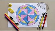 Geometry Art | Geometry Drawing | Geometry Pattern Draw with Step by Step with Easy way | Mandala